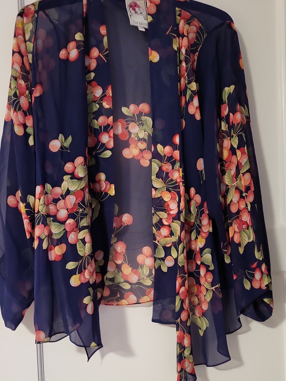 Yoana Baraschi Navy Blue Floral Light Silk Cover